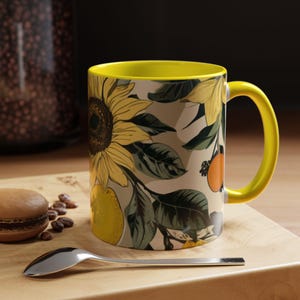 Bright Sunflower Accent Coffee Mug, Rustic Floral Mug, Gift for Garden Lovers, Sunflower Decor, Summer Drinkware, Perfect for Coffee Lovers
