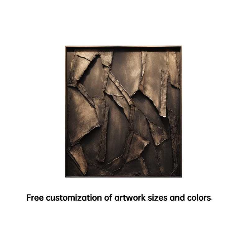 Photo inspiration: Abstract 3D Wood Wall Art Bronze Charcoal Geometric Relief Sculpture Photo Inspiration