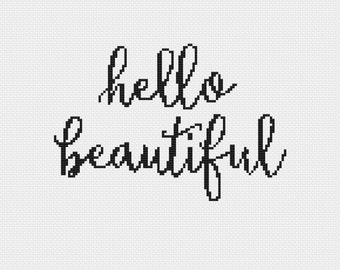 Hello Beautiful Cross Stitch Pattern