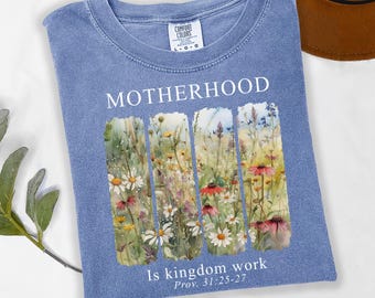 Motherhood Kingdom Work Sweatshirt, Christian Mom, Wildflower Apparel
