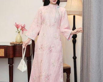 Loosing Style Ao Dai For Women, Vietnamese Modern Ao Dai  For Women, Pants Included, Plus Size Available