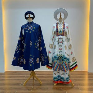 Nhat Binh Ao Dai Set: Brocade Wedding Traditional Vietnamese Dress