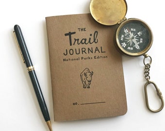 The National Parks Trail Journal. Prompted Hiking Log. Backpacking Diary. Hiker Gift.