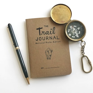 The National Parks Trail Journal. Prompted Hiking Log. Backpacking Diary. Hiker Gift.