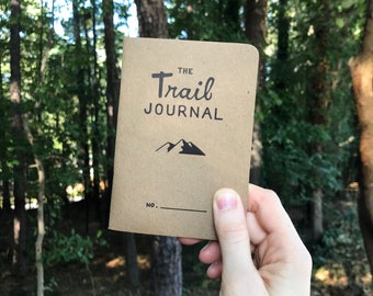 The Trail Journal. Prompted Hiking Log. Pocket Walking Journal. Backpacking Diary. Hiker Gift. Camp Diary. Trail Log. Wanderlust Notebook