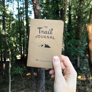 The Trail Journal. Prompted Hiking Log. Pocket Walking Journal. Backpacking Diary. Hiker Gift. Camp Diary. Trail Log. Wanderlust Notebook 1 Journal