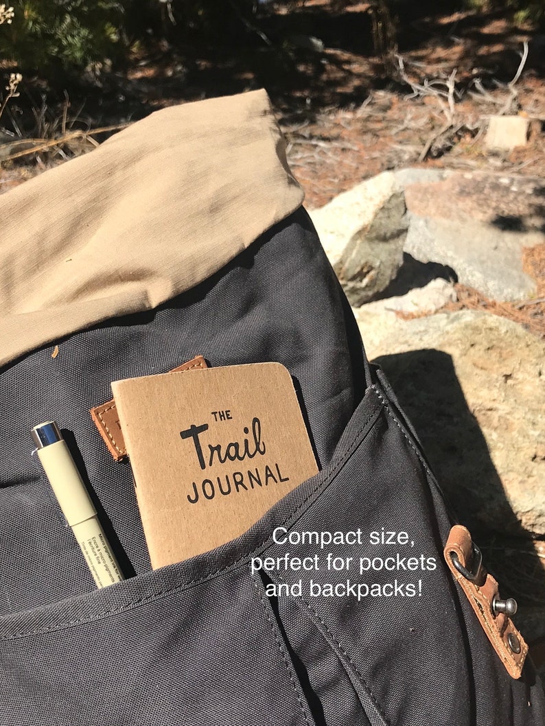 The Trail Journal. Prompted Hiking Log. Pocket Walking Journal. Backpacking Diary. Hiker Gift. Camp Diary. Trail Log. Wanderlust Notebook image 4