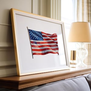 Watercolor USA Flag Print: Patriotic Americana Wall Art (Digital Download)