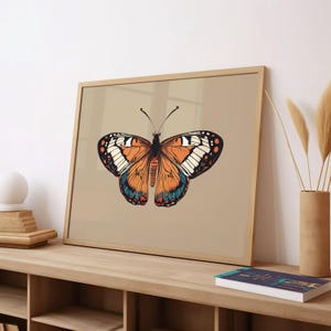 Vintage Butterfly Illustration Art Print - Nature Home Decor (Digital Download)
