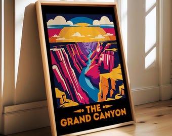 Grand Canyon Retro Reise-Poster: Vintage Southwest Kunst (Digitaler Download)