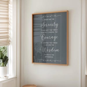Gelassenheit Gebets druckbares Poster - Genesungswandkunst - Inspirational Art - Zitate Wandkunst - Genesungsdekor - Suchtgebet