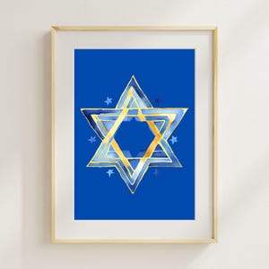 Star of David Watercolor Art: Jewish Home Decor (Digital Download)