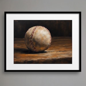 Baseball Printable Art - Baseball Painting - Man Cave Decor - Sports Art - Rec Room Wall Art -  Vintage Sports Art - Sports Poster