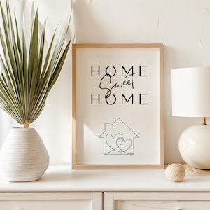 Home Sweet Home Art - Instant Download Decor, Cozy Home Decor, Printable Quote, Housewarming Gift, Typography Art, Home Art