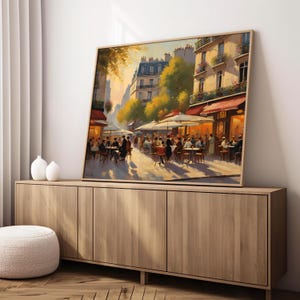 Parisian Cafe Art Print: Vintage France Painting (Digital Download)