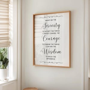 Serenity Gebet druckbare Kunst - Genesungswandkunst - Inspirational Art - Zitate Wandkunst - Genesungsdekor - Suchtgebet