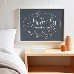 Family Quote Art Print: Grey Typography Wall Decor (Digital Download)