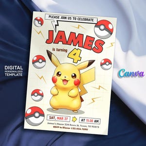 Invitación de cumpleaños imprimible, invitación de cumpleaños, invitación editable, invitación de cumpleaños de anime, descarga instantánea
