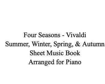 Vivaldi Vier Jahreszeiten Klaviernotenbuch (Sofortiger digitaler Download)