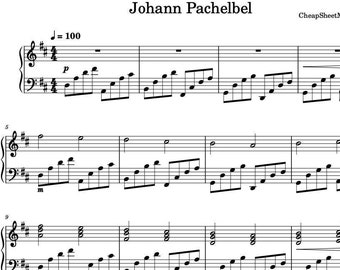 Pachelbel's Canon (Canon in D) - Johann Pachelbel - Klaviernoten (Instant Digital Download)