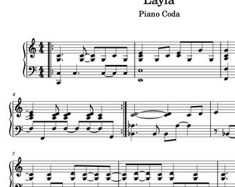 Layla - Eric Clapton - Klavier Noten (Instant Digital Download)