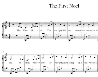 The First Noel - Weihnachten - Klaviernoten (Instant Digital Download)