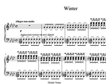 Winter (Four Seasons) - Vivaldi - Klaviernoten (Instant Digital Download)
