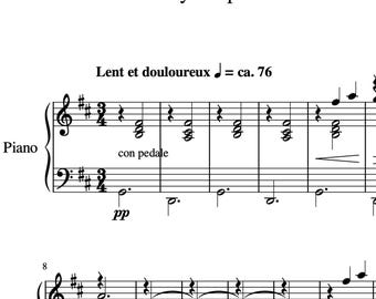 Gymnopedie Nr. 1 - Satie - Musiknoten für Klavier (Instant Digital Download)