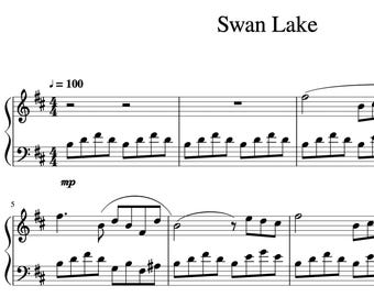 Schwanensee – Tschaikowsky – Klaviernoten für Anfänger/Einfache Noten (Sofortiger digitaler Download)