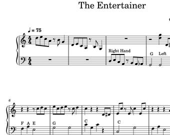 The Entertainer (Beginner Version) - Scott Joplin - Klaviernoten (Instant Digital Download)
