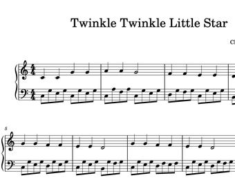 Twinkle Twinkle Little Star (Anfängerversion) - Klaviernoten (Sofortiger digitaler Download)