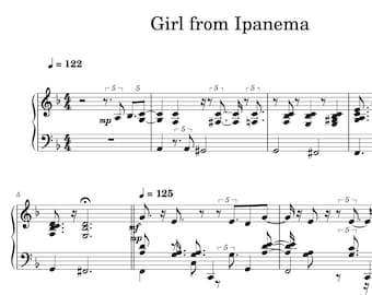 The Girl From Ipanema – Antônio Carlos Jobim - Piano Sheet Music (Instant Digital Download)