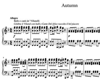 Autumn (Four Seasons) - Vivaldi - Klaviernoten (Instant Digital Download)