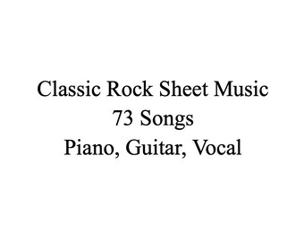 Classic Rock Notenbuch - Klavier, Gesang, Gitarre - 73 Song Bundle (Sofortiger digitaler Download)