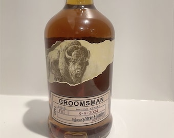 Gift for Groomsmen - Groomsman Ask - Rehearsel Dinner Gifts - Bourbon - Whiskey Labels -Customizable Message  Marry Us