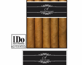 Wedding Cigar Bands - Custom Printed for you -  Cigar Labels for Wedding Cigar Bar - Classy Cigar Bands - your colors