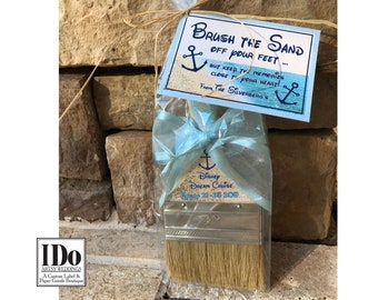 Brush for Beach Wedding -  Custom Sand Brushes for the Beach + Beach Destination Weddings - Personalized Colors & Choice of Design w/tag