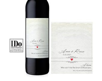 Officiant Label   Will you Marry Us    Will you be our Officiant   Officiant Proposal Label   Wine Labels made to fit your bottle