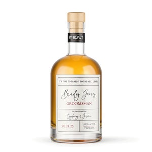 Groomsmen Proposal Gift, Groomsman Proposal, Custom whiskey label, Best man gift, Man of Honor gift, Usher Proposal, Father of the Groom