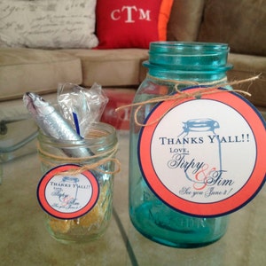 Mason Jar Tags - Wedding Tags - Rustic Wedding Tags - 25 3 inch Tags - Country Wedding Tags - Mason Jar - Customizable - Your Colors