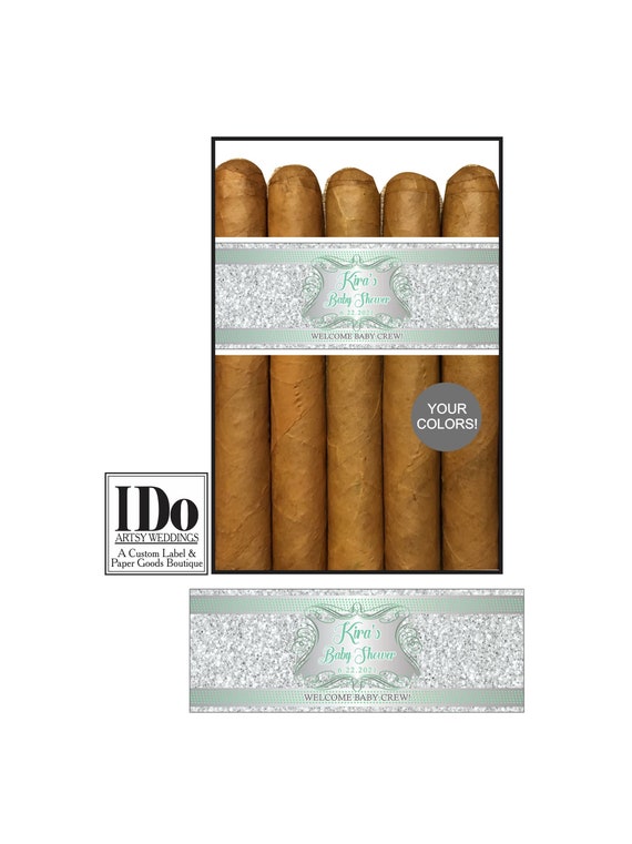 Cigar Labels for Mom or Dad New Baby 16 Bands Baby Shower ...