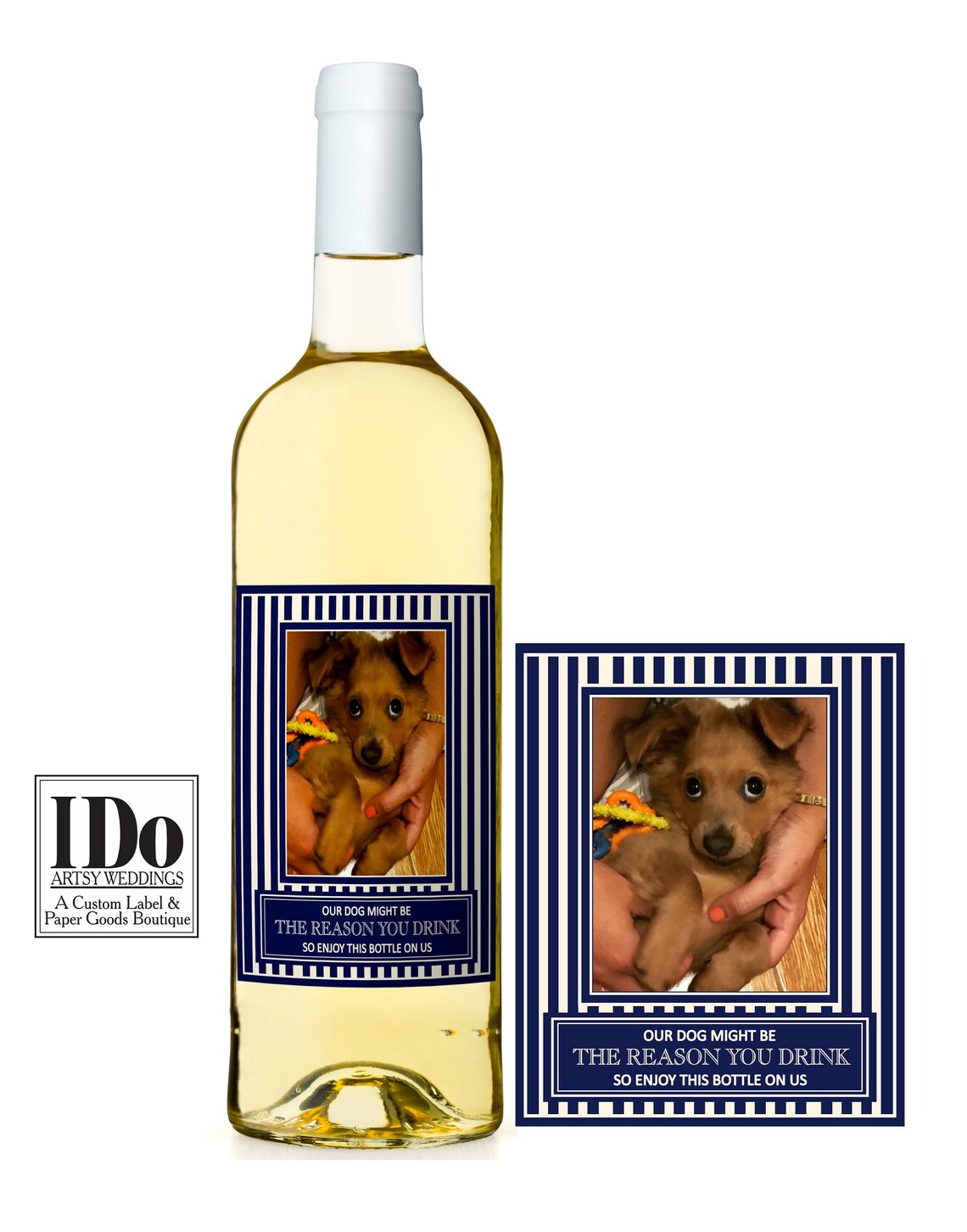 Dog Wine Label Pet Dog Party Gift Custom Champagne Labels Etsy