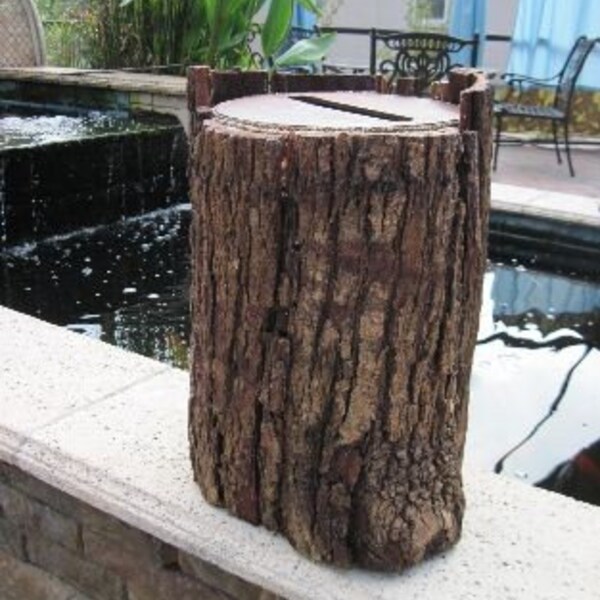 Large Tree Stump Wedding Card Envelope Box - Card holder