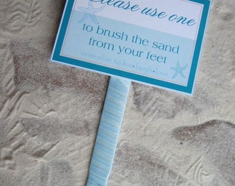 Beach Wedding Sign - Beach Destination Wedding Signs - Sand Brush sign - Flip Flop Sign