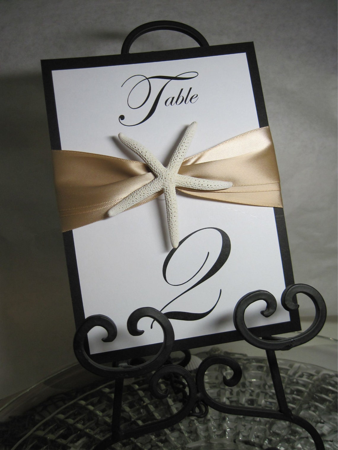 Beach Wedding Table Numbers With Elegant Starfish Table Etsy