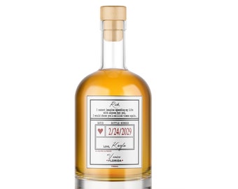 Custom Bride to Groom Liquor Label: Wedding Day Gift