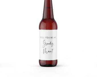 Custom Groomsman Proposal Label: Waterproof Beer & Whiskey Label