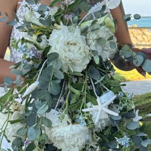 Glittery Starfish, Wired Seashells and Sea Urchins for Wedding Bouquets and Centerpieces image 4