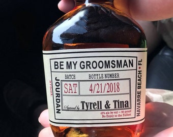 Be my Groomsmen Labels   Will you be my Groomsmen   Wedding Groomsmen Liquor Labels    Groomsmen Labels    Wrap around - Whiskey label