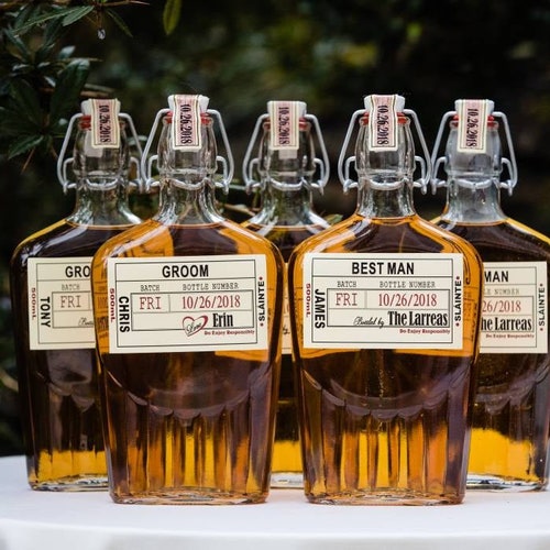 Groomsmen Flask With Labels Liquor Flask Hinged Flask 500ml Etsy